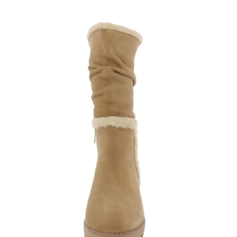 Anne Klein Womens Preslie Water Resistant Slouchy Wedge Boots Shoes